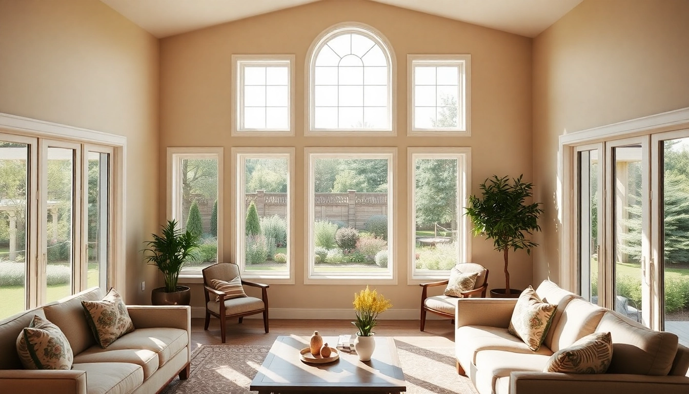 renewal by andersen window replacement showcased in a sunlit living room with Fibrex.