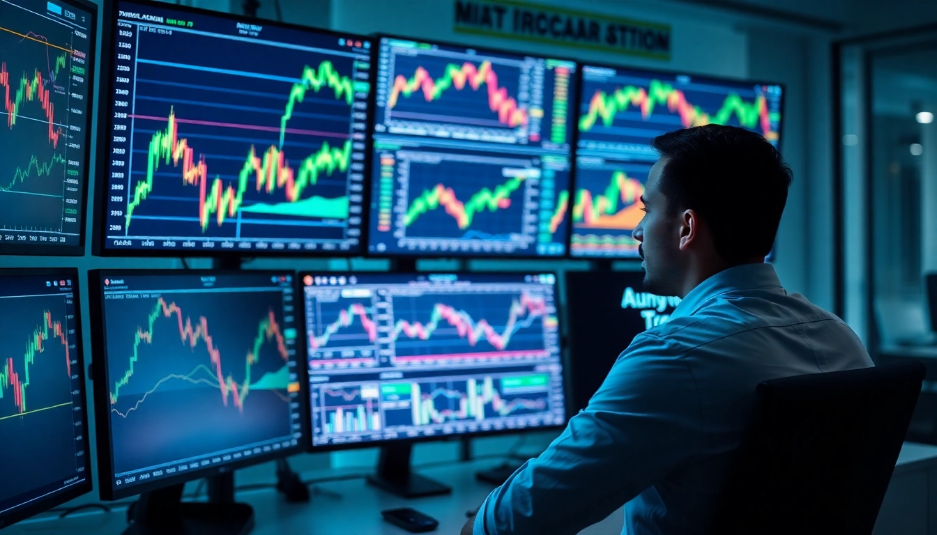 Trading view platform interface showing live market charts and trading indicators for traders